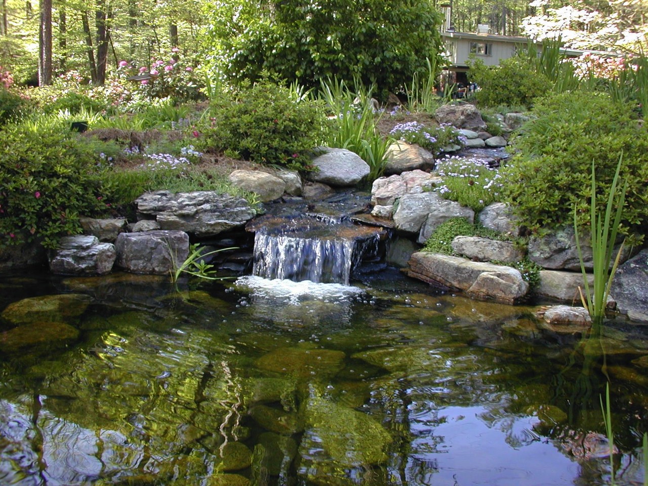 waterfall small cascade stream pond